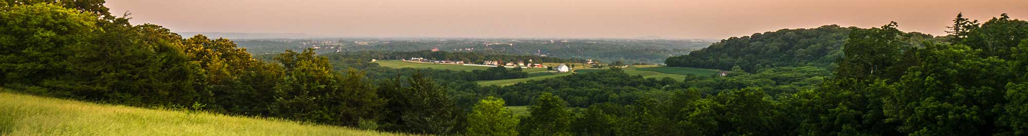 evening looking towards Galena Illinois