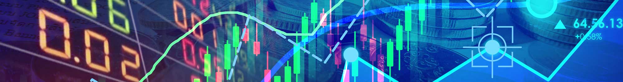 stock market information depicting rising and falling stock prices